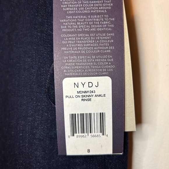 NWT LADIES NOT YOUR DAUGHTERS JEANS, SIZE 8, DARK BLUE RINSE COLOUR. - Picture 5 of 9